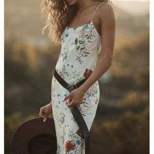 Reformation Floral Midi Dress - White and Multicolor